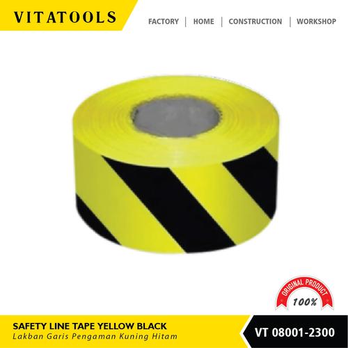 Jual SAFETY LINE TAPE YELLOW BLACK Lakban Garis Pengaman Kuning Hitam