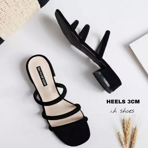 Jual Sandal heels pendek wanita 3cm 