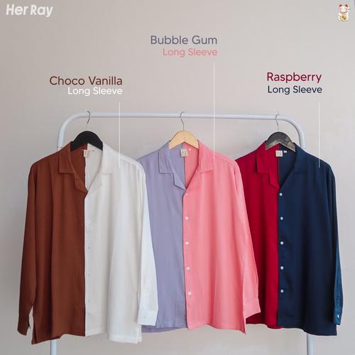 Long Sleeve Bowling Shirt - Raspberry 
