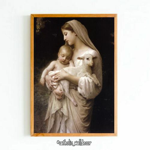 Jual Hiasan dinding Katolik gambar Bunda Maria dan Tuhan Yesus 30x20cm ...