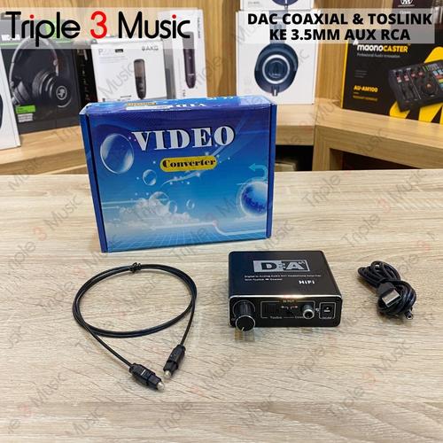 Foto Produk DFA Konverter DAC Coaxial OPTIC & Toslink ke 3.5mm AUX RCA dari triple3music