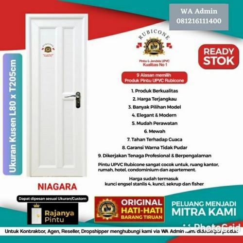 Foto Produk Pintu UPVC Rubicone Niagara L 80 - T 205 Putih - Engsel Kanan, Kunci Silinder dari rajanyapintusby