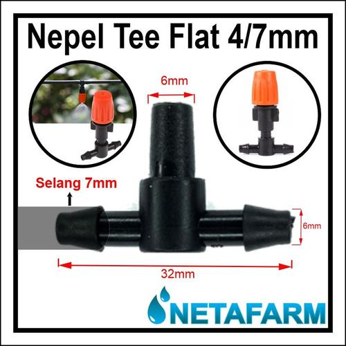 Gambar Konektor Tee Flat 4/7mm Sambungan Sprayer Fogger Mist Nozzle - 1pcs dari Hidroponik_Nusantara Kota Surabaya Tokopedia