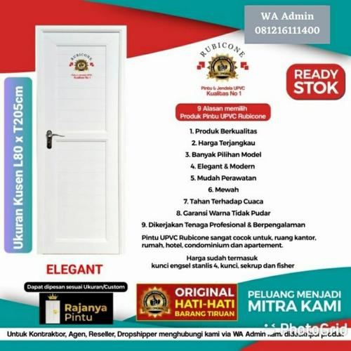 Foto Produk Pintu UPVC Rubicone Elegant L80-T205 - Putih - Engsel Kiri, Kunci Silinder dari rajanyapintusby