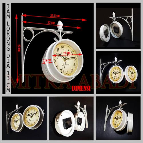 Gambar Jam Antik Dinding Stasiun Cafe Lorong Jalan Vintage Model 2 Sisi - PUTIH Dia 13cm dari Toko Mitra Abadi Jakarta Barat Tokopedia