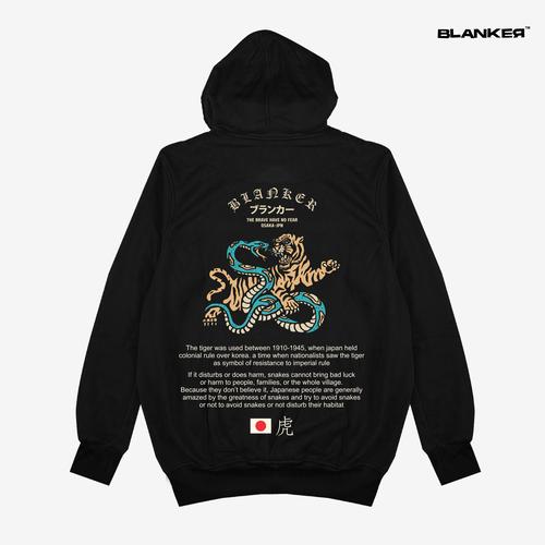 Foto Produk Hoodie BLANKER Japan Snake vs Tiger - Hitam, M dari Blanker ID Official