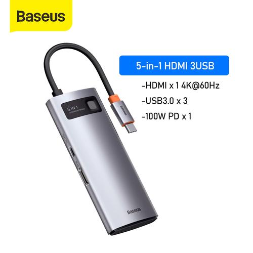 Gambar BASEUS USB TYPE C HUB TO HDMI 4K USB 3.0 PD FAST CHARGING - 5IN1 dari Baseus Official Store Kota Tangerang Tokopedia