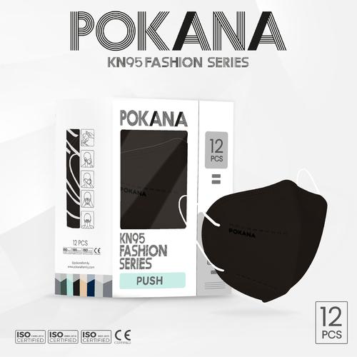 Gambar POKANA KN95 6-ply FASHION SERIES Earloop Surgical Face Mask 12s - Black White dari Pokana Shop Kota Bekasi Tokopedia