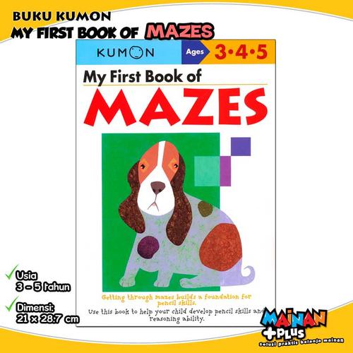 Foto Produk BUKU ANAK KUMON MY FIRST BOOK OF MAZES 3 4 5 dari MainanPlus