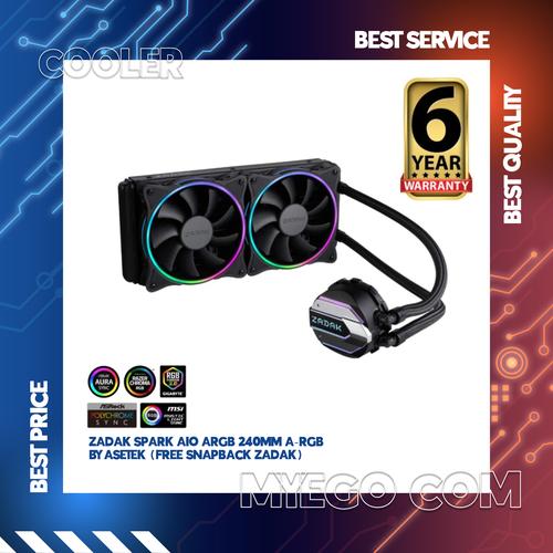 Foto Produk Zadak Spark AIO ARGB 240mm A-RGB By asetek (Free snapback ZADAK) dari Myego Computer