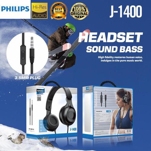 Jual HEADSET BANDO PHILIPS J-1400 + MIC HEADPHONE J1400 STEREO EARPHONE -  Jakarta Utara - HJ collectionn | Tokopedia
