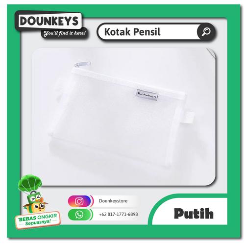Foto Produk Tempat Pensil / Kotak Pensil Sekolah Kantor Simple Transparan Premium - Putih dari Dounkeys
