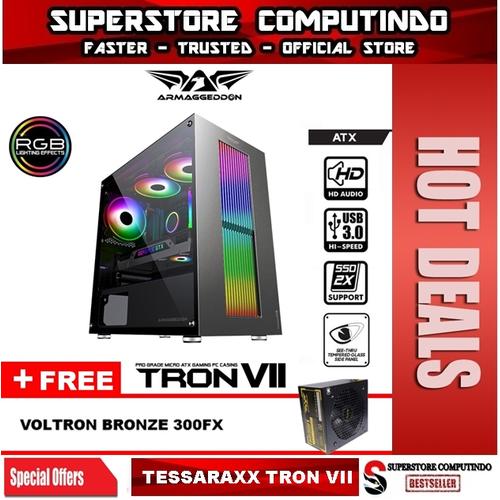 Promo Armaggeddon Tron VII ATX Gaming PC Case with Tempered Glass Side ...