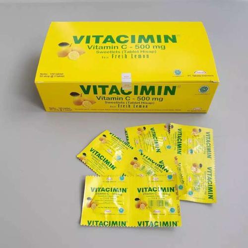 Foto Produk VITACIMIN Vitamin C 500mg Tablet Hisap isi 100 - Lemon dari Anta Jaya Online