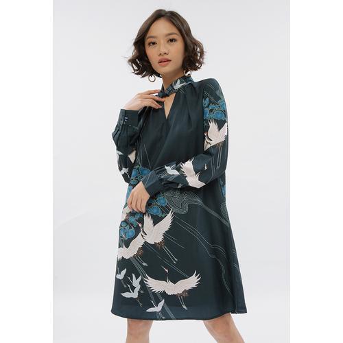 Foto Produk CRANE PAINTING DRESS CRANE BORDER - S dari minimal