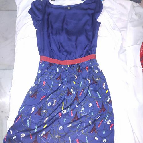 Jual dress mini biru tua mango 