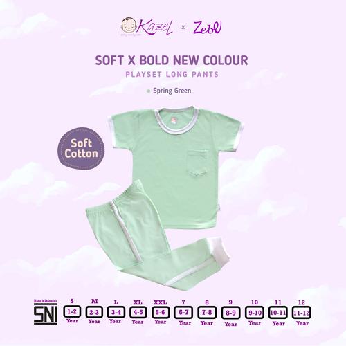 Foto Produk Kazel Playset Longpants New Colour - Pocket Unisex Edition 1-5thn - SPRING GREEN, UK S dari Kazel Babywear