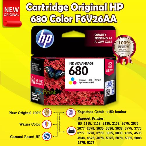 Gambar Cartridge HP 680 Black F6V27AA Tinta Printer 2676 2677 2678 3635 3636 - Tri-Color dari FixPrint Indonesia Tokopedia