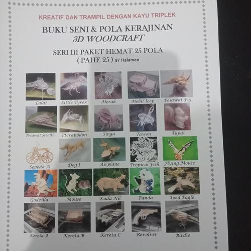 Jual Buku Pola Kerajinan Triplek 3D Puzzle Woodcraft Seri 3 Kab