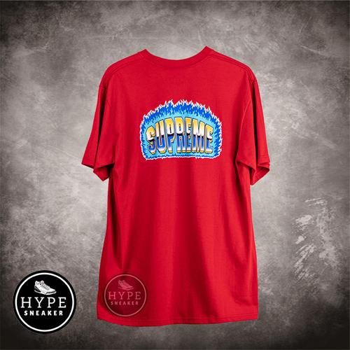 Gambar Kaos SUPREME Chrome Red Tshirt 100% ORIGINAL dari HYPESNEAKER.ID Kota Salatiga Tokopedia