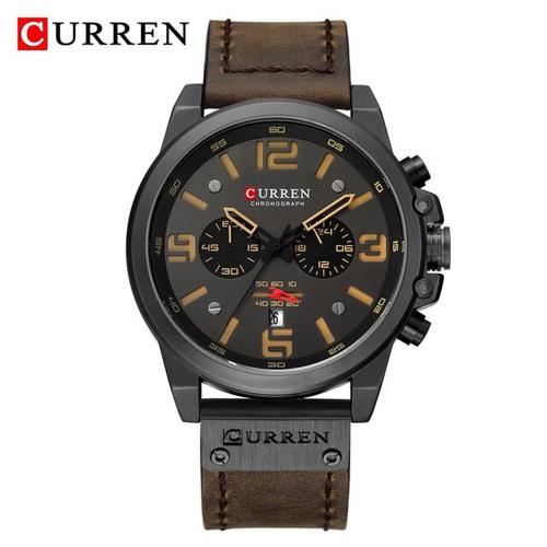 Foto Produk Jam Tangan Pria CURREN 8314 Kulit Chrono Aktif Hitam Coklat Gelap dari SKMEI MURAH & ORIGINAL