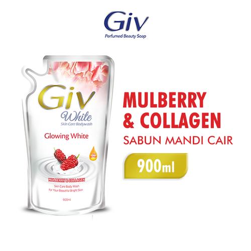 Gambar Giv White Sabun Mandi Mulberry Pouch 900 ml dari Wings Official Store Tokopedia