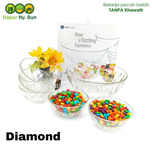 Foto Produk Salad Bowl Set Kaca Isi 7 Pcs / Mangkok Kaca Saji Kue dari Dapur Ny.Bun