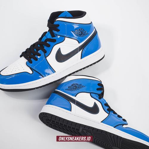 Jual Air Jordan 1 Mid Signal Blue - 42 