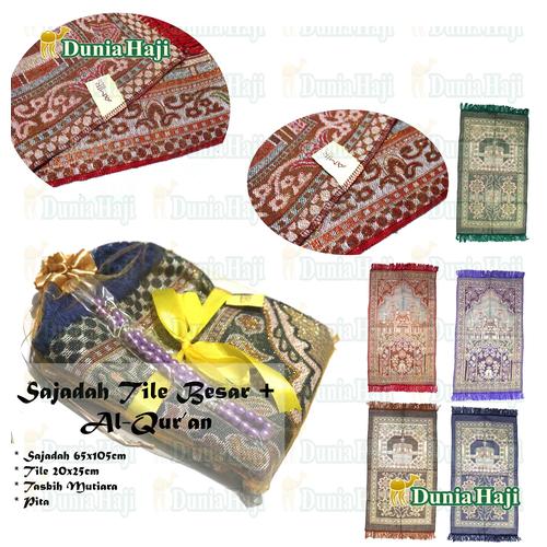 Foto Produk Paket Souvenir Sajadah Besar Turki Parcel ( PPT ) +Tile+Tasbih Mutiara dari DuniaHaji