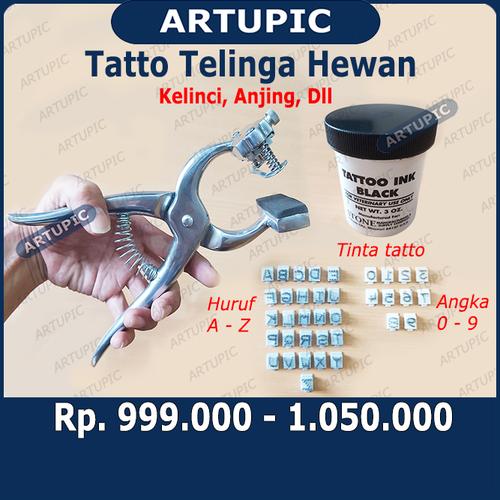 Foto Produk Set Komplit Alat Tatto Tato Telinga Kelinci Anjing Kambing Hewan dari ArtupicPeralatanPeternak