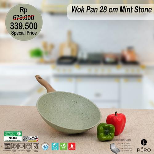 Foto Produk PERO WOK PAN 28CM BROWN HANDLE - MINT STONE dari Pero Indonesia