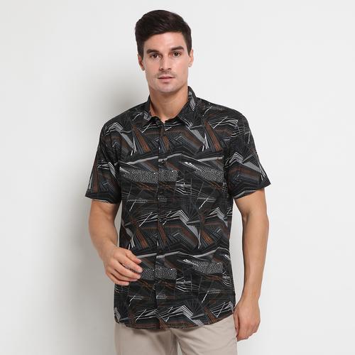 Foto Produk POLICE Kemeja Hitam Printing Regular Fit Pria - Tersedia Big Size - Hitam, M dari RBJ Official
