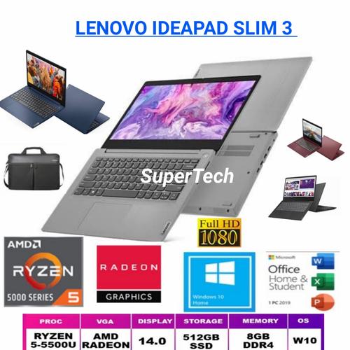 Jual LENOVO IDEAPAD SLIM RYZEN 5-5500|8GB|512GB SSD|14