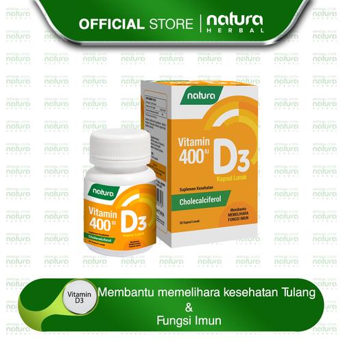 Foto Produk Natura Vitamin D3 400 IU Kapsul Lunak dari naturaherbal