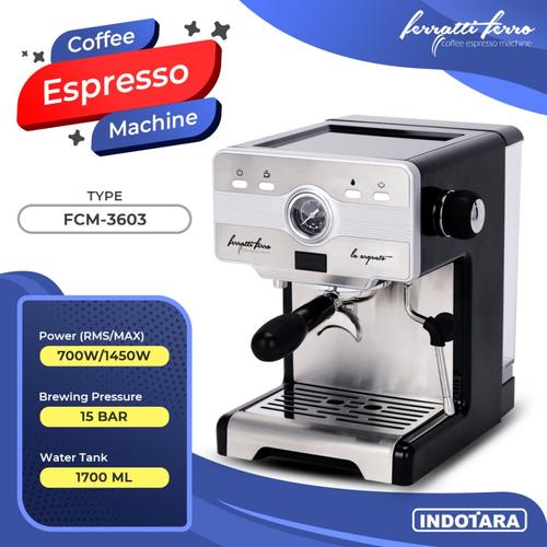 Foto Produk Mesin Kopi Espresso - Ferratti Ferro LA ARGENTO FCM-3603 - Hitam dari PT. Indotara Persada