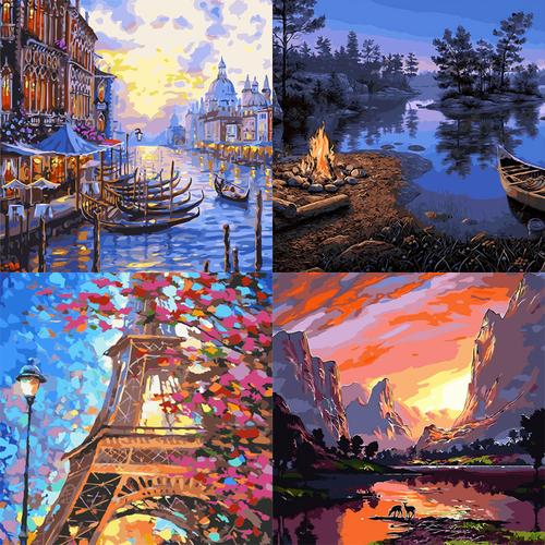 Jual Paint By Number Kit Digital Oil Painting DIY Lukisan 40 x 50 Seri ...