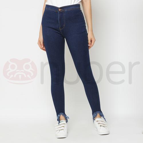 Foto Produk Celana Panjang Jeans Highwaist Rumbai Wanita Tri Navy stretch-Gazania - 27 dari nubersupply