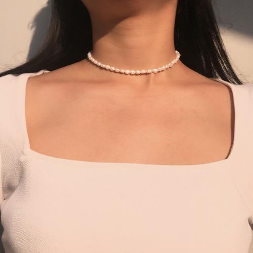 Jual Golden Pearl Choker Necklace 
