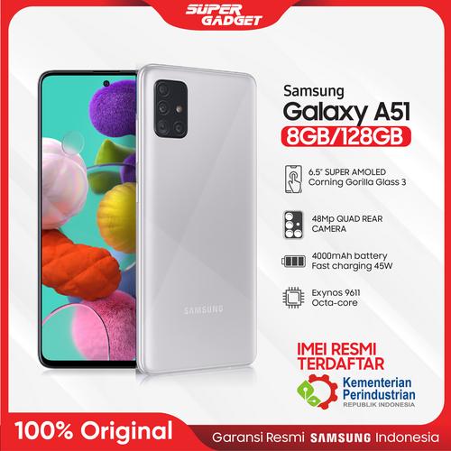 Foto Produk Samsung A51 8/128 GB Galaxy Amoled RAM 8 ROM 128 8GB 128GB Murah Resmi - Silver, Non Bundle dari SUPER_GADGET