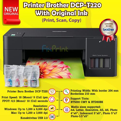 Promo Printer Brother DCP-T220 DCP T220 Tinta BTD60Bk Black BT5000 Color  CMY - Compatible Ink - Jakarta Pusat - FixPrint Indonesia | Tokopedia