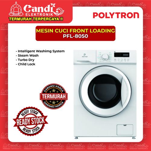 Foto Produk MESIN CUCI FRONT LOADING POLYTRON PFL-8050 dari Candi Elektronik Solo