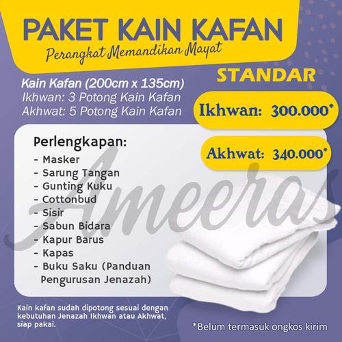 Jual Kain Kafan Wanita Akhwat Paket Masa Depan Kafan Lengkap Kab Bogor Ameeras Store Tokopedia