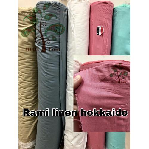 Foto Produk bahan kain rami linen hokaido polos meteran / grosir quality premium - 11 hitam dari multi kain