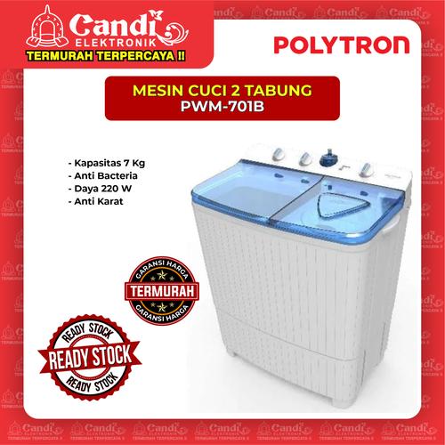Foto Produk MESIN CUCI 2 TABUNG POLYTRON PWM-701B dari Candi Elektronik Solo