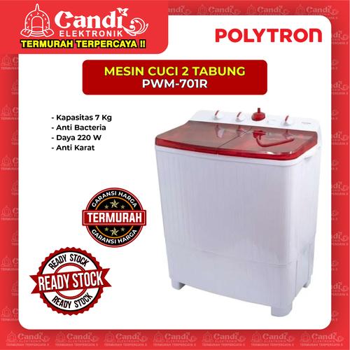 Foto Produk MESIN CUCI 2 TABUNG POLYTRON PWM-701R dari Candi Elektronik Solo