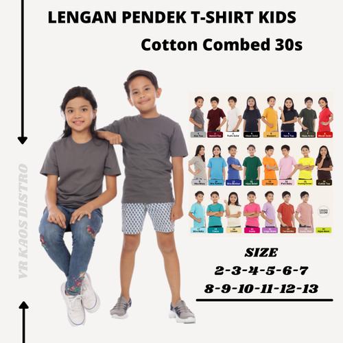 Gambar Kaos Polos Anak Lengan Pendek bahan Cotton Combed 30s Umur 2-13 Tahun - 2 Thn dari VR KAOS DISTRO Jakarta Barat Tokopedia