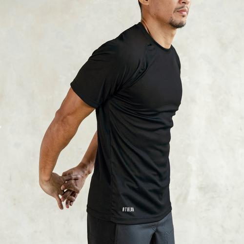 Foto Produk Baju Olahraga Lari Gym Fitness - Atalon Solid Short Sleeve - Hitam, M dari Atalon Sportswear