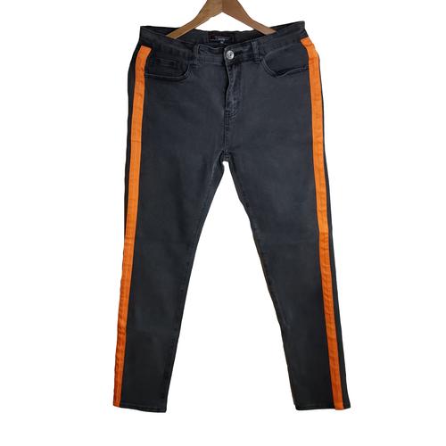 Poker Skinny Jeans Abu Orange Pria 