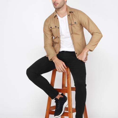 Jaket Canvas Pria (Cream Khaki) Premium 