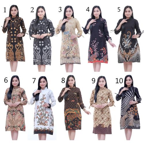 Foto Produk Baju Atasan Wanita / Tunik Double Bird Brown / Blous Batik Kantor dari Batik Ifa